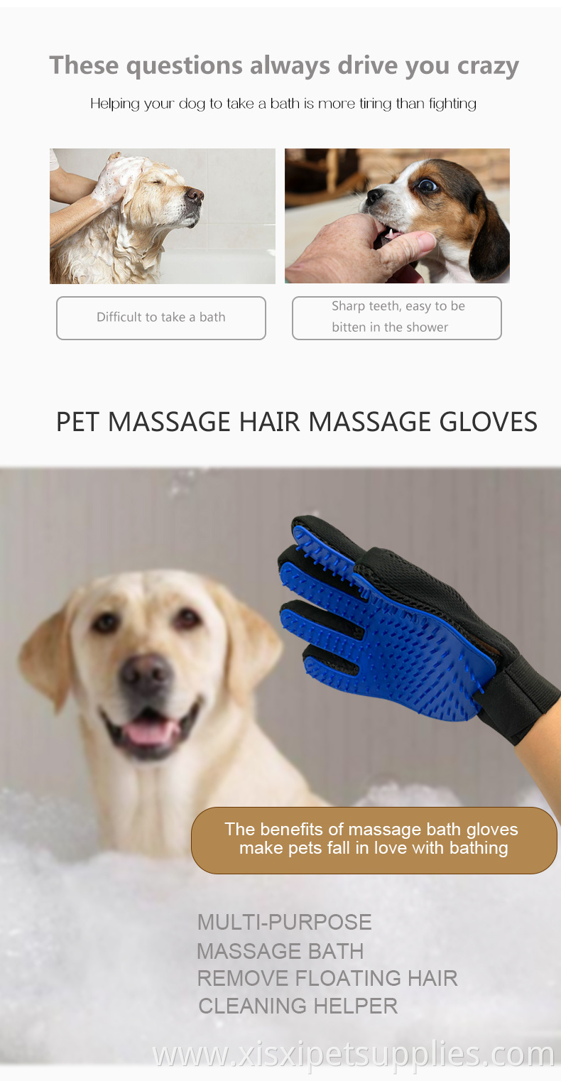 Factory Wholesale Multifunction Pet Hair Remover Glove Pet Washing Glove Pet Cat Dog Grooming Glove Brush
